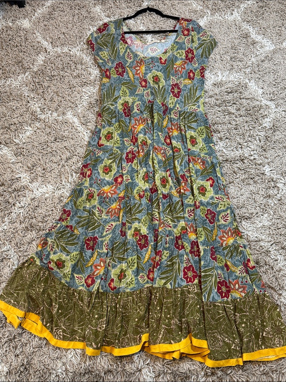 Soft Surroundings Kara Batik Bloom Tiered Midi Dress size XL - Picture 13 of 13